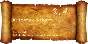 Kutterer Albert névjegykártya